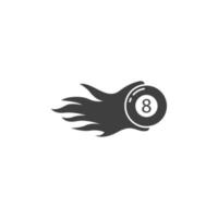 Vector sign of the Pool Eight Ball symbol is isolated on a white background. Pool Eight Ball icon color editable.