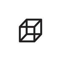 Vector sign of the Cube symbol is isolated on a white background. Cube icon color editable.