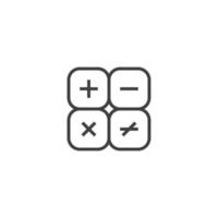 Vector sign of the Calculator symbol is isolated on a white background. Calculator icon color editable.