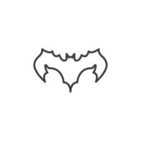 Vector sign of the bat symbol is isolated on a white background. bat icon color editable.