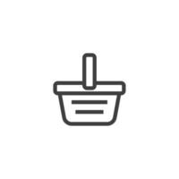 Vector sign of the Shopping Basket symbol is isolated on a white background. Shopping Basket icon color editable.