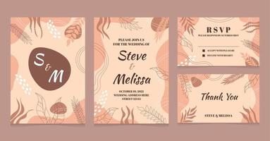 Contemporary Wedding Day Invitation With Abstract Style vector