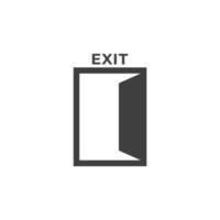 Vector sign of the Emergency exit symbol is isolated on a white background. Emergency exit icon color editable.