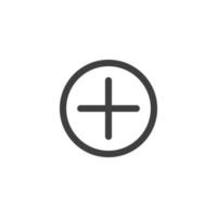Vector sign of the plus symbol is isolated on a white background. plus icon color editable.