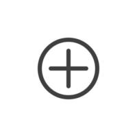 Vector sign of the plus symbol is isolated on a white background. plus icon color editable.