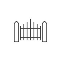 Vector sign of the Fence symbol is isolated on a white background. Fence icon color editable.