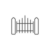 Vector sign of the Fence symbol is isolated on a white background. Fence icon color editable.