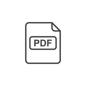 Vector sign of the pdf symbol is isolated on a white background. pdf icon color editable.
