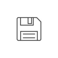 Vector sign of the Floppy disk symbol is isolated on a white background. Floppy disk icon color editable.