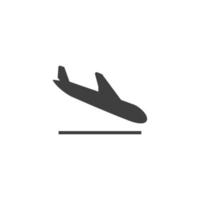 Vector sign of the plane symbol is isolated on a white background. plane icon color editable.