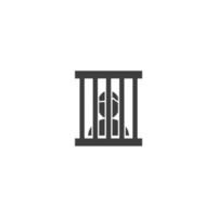 Vector sign of the prison symbol is isolated on a white background. prison icon color editable.