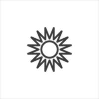 el signo vectorial del símbolo del sol está aislado en un fondo blanco. color del icono del sol editable. vector