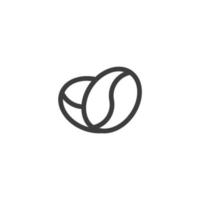 Vector sign of the Coffee Bean symbol is isolated on a white background. Coffee Bean icon color editable.