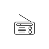 Vector sign of the Radio symbol is isolated on a white background. Radio icon color editable.