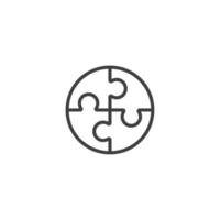 Vector sign of the puzzle symbol is isolated on a white background. puzzle icon color editable.