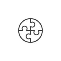 Vector sign of the puzzle symbol is isolated on a white background. puzzle icon color editable.