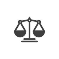 Vector sign of the Law scale symbol is isolated on a white background. Law scale icon color editable.