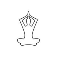 el signo vectorial del símbolo de yoga está aislado en un fondo blanco. color de icono de yoga editable. vector