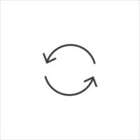 Vector sign of the rotation symbol is isolated on a white background. rotation icon color editable.