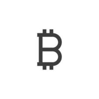 el signo vectorial del símbolo bitcoin está aislado en un fondo blanco. color de icono de bitcoin editable. vector