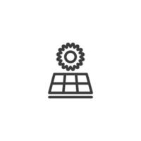Vector sign of the solar panel Glyph symbol is isolated on a white background. solar panel Glyph icon color editable.