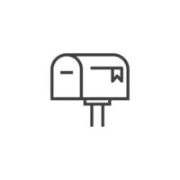 Vector sign of the mail box symbol is isolated on a white background. mail box icon color editable.