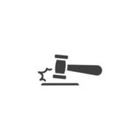 Vector sign of the Judge Gavel Auction symbol is isolated on a white background. Judge Gavel Auction icon color editable.