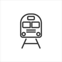 Vector sign of the train symbol is isolated on a white background. train icon color editable.