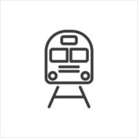 el signo vectorial del símbolo del tren está aislado en un fondo blanco. color del icono del tren editable. vector