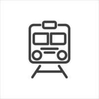 Vector sign of the train symbol is isolated on a white background. train icon color editable.