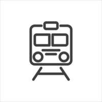 el signo vectorial del símbolo del tren está aislado en un fondo blanco. color del icono del tren editable. vector