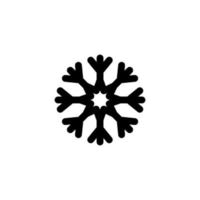 el signo vectorial del símbolo de los copos de nieve está aislado en un fondo blanco. color de icono de copos de nieve editable. vector