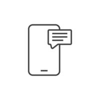 Vector sign of the Mobile Message symbol is isolated on a white background. Mobile Message icon color editable.