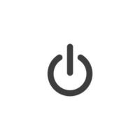 Vector sign of the power button symbol is isolated on a white background. power button icon color editable.