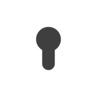 Vector sign of the Black key hole symbol is isolated on a white background. Black key hole icon color editable.