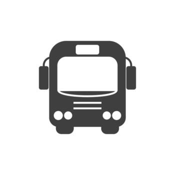 Vector sign of the bus symbol is isolated on a white background. bus icon color editable.