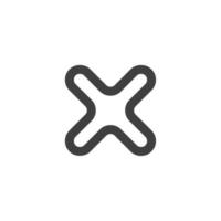 el signo vectorial del símbolo de la cruz está aislado en un fondo blanco. color de icono cruzado editable. vector