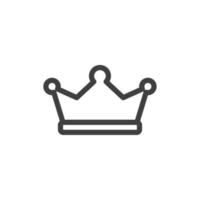 el signo vectorial del símbolo de la corona está aislado en un fondo blanco. color del icono de la corona editable. vector