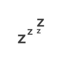 Vector sign of the sleeping symbol is isolated on a white background. sleeping icon color editable.