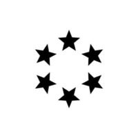 el signo vectorial de las estrellas en el símbolo del círculo está aislado en un fondo blanco. estrellas en color de icono de círculo editable. vector