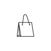 el signo vectorial del símbolo de la bolsa de compras está aislado en un fondo blanco. color del icono de la bolsa de compras editable. vector