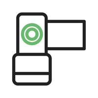 Video Camera Line Green and Black Icon vector