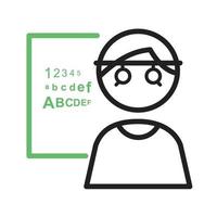 Eye Examination Line Green and Black Icon vector