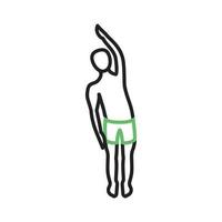 One Arm Bend Right Line Green and Black Icon vector