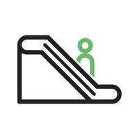 Escalator Line Green and Black Icon vector