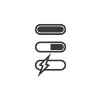 Vector sign of the battery charge level symbol is isolated on a white background. battery charge level icon color editable.