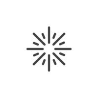 el signo vectorial del símbolo de brillo está aislado en un fondo blanco. color del icono de brillo editable. vector