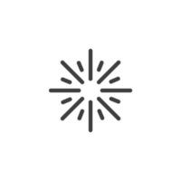 Vector sign of the shine symbol is isolated on a white background. shine icon color editable.