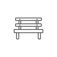 Vector sign of the bench symbol is isolated on a white background. bench icon color editable.