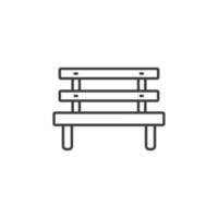 Vector sign of the bench symbol is isolated on a white background. bench icon color editable.